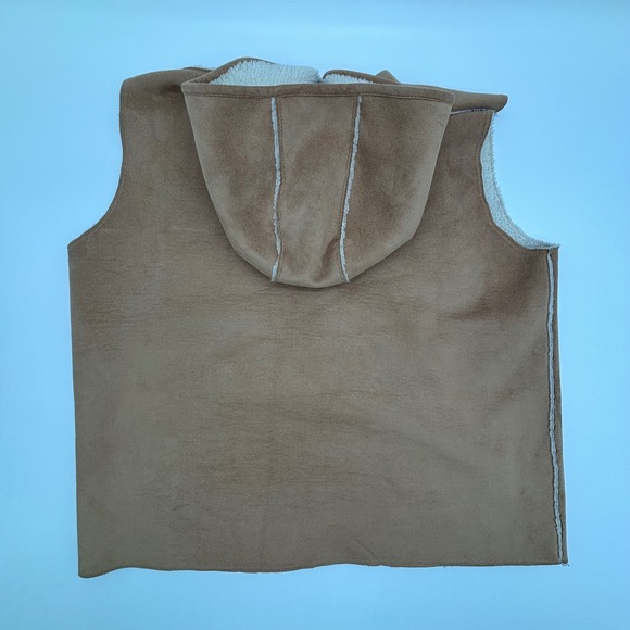 Lauren Ralph Lauren Equestrian Faux Suede Sherpa Lined Hooded Vest XL - Picture 10 of 10